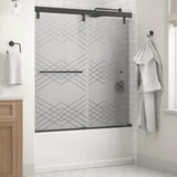 Simplicity 60 x 59-1/4 in. Frameless Mod Soft-Close Sliding Bathtub Door in Chrome with 1/4 in. (6mm) Clear Glass - Super Arbor
