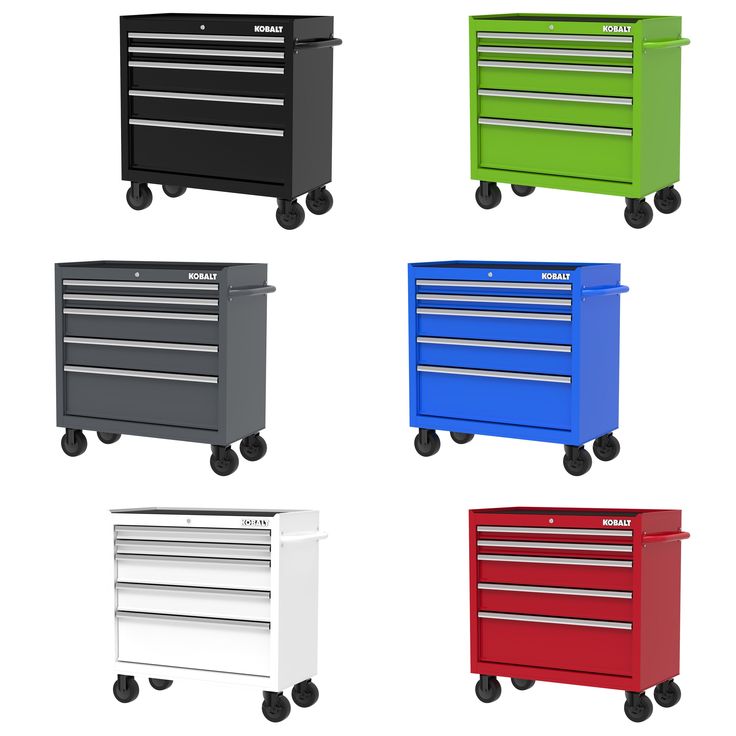 Kobalt 36-in W x 38-in H 5-Drawer Steel Rolling Tool Cabinet (Blue)