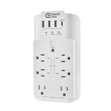 Commercial Electric 6-Outlet Smart Surge Protector with 4 USB Ports, White, Powered by Hubspace