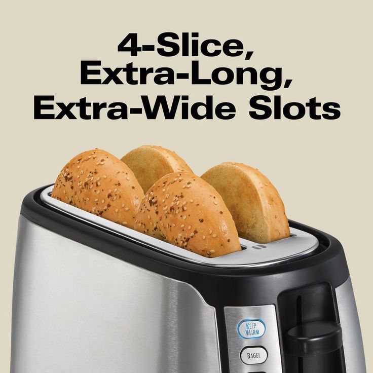 4-Slice Black Long Slot Toaster