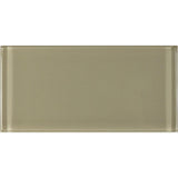 Metro Pebble Gray Subway 3 in. x 6 in. Glossy Glass Subway Tile (8-Pieces/Pack) - Super Arbor