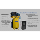 Industrial Plus 80 Gal. 10 HP 230-Volt 3-Phase 2-Stage Silent Air Electric Air Compressor with 58 CFM Dryer Bundle - Super Arbor