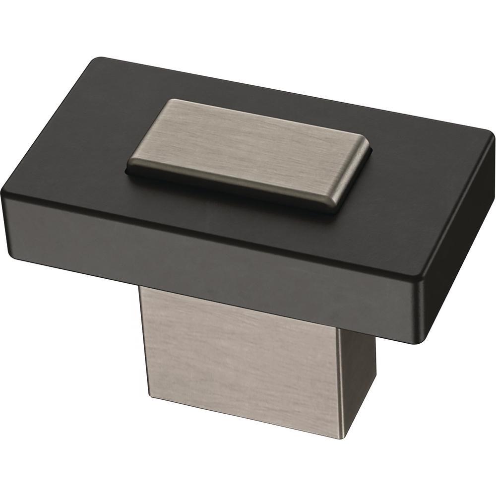 Industrial Insert 1-7/16 in. (36mm) Heirloom Silver and Matte Black Cabinet Knob - Super Arbor