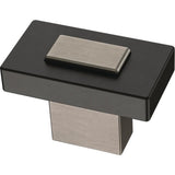 Industrial Insert 1-7/16 in. (36mm) Heirloom Silver and Matte Black Cabinet Knob - Super Arbor