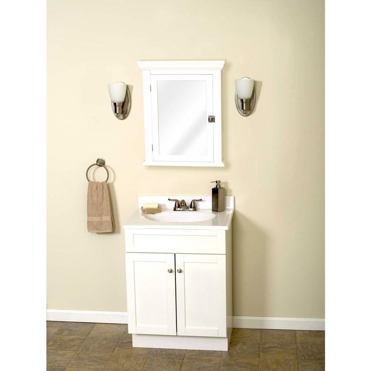 Early American 22-1/4 in. W x 27 in. H x 5-7/8 in. D Framed Surface-Mount Bathroom Medicine Cabinet in White