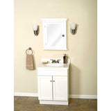 Early American 22-1/4 in. W x 27 in. H x 5-7/8 in. D Framed Surface-Mount Bathroom Medicine Cabinet in White