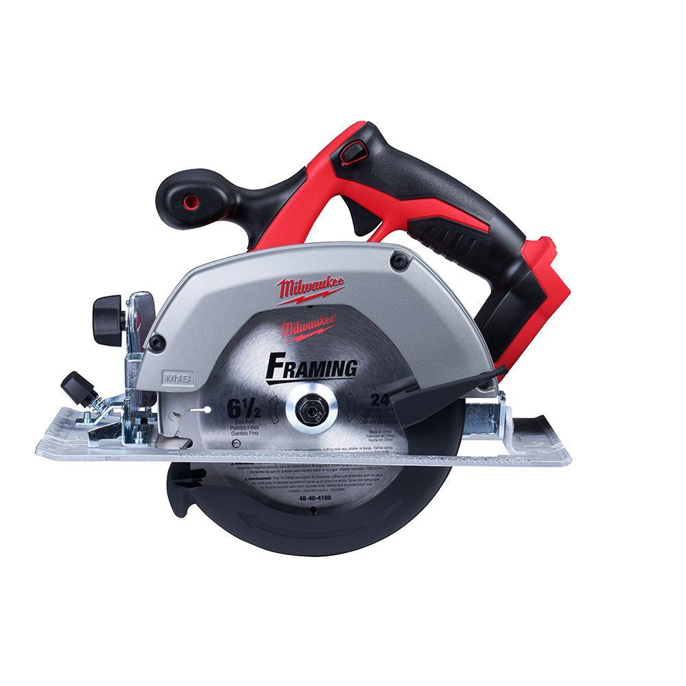 M18 18-Volt Lithium-Ion 6-1/2 in. Cordless Circular Saw Kit with Two 3.0 Ah Batteries, 24T Saw Blade, Charger, Tool Bag - Super Arbor