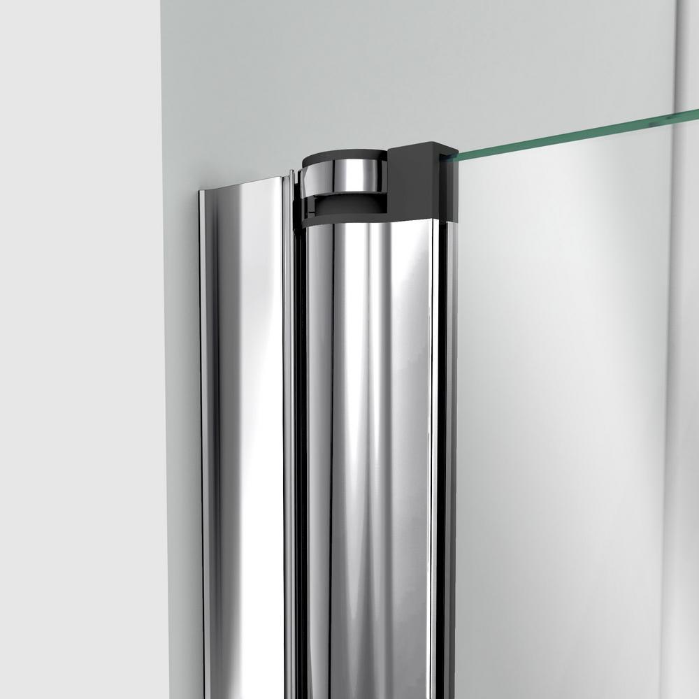 Aqua Fold 33.5 in. x 72 in. Semi-Frameless Hinged Shower Door in Chrome - Super Arbor