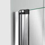 Aqua Fold 33.5 in. x 72 in. Semi-Frameless Hinged Shower Door in Chrome - Super Arbor