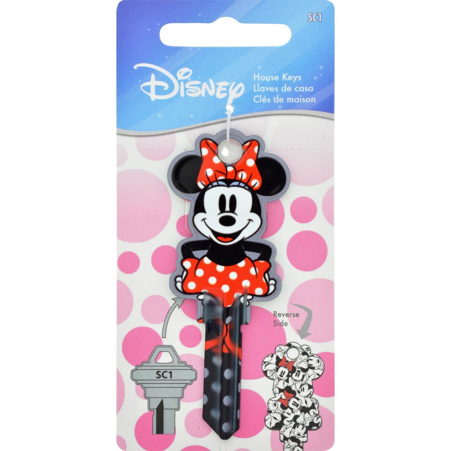 Hillman Disney Minnie Mouse House/Padlock Universal Key Blank, SC1 Double-Sided