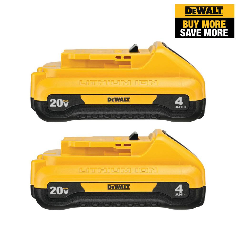 20-Volt MAX Compact Lithium-Ion 4.0Ah Battery Pack (2-Pack)