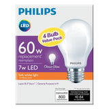 Philips 60-Watt Equivalent A19 Non-Dimmable Energy Saving Frosted Classic Glass LED Light Bulb Soft White (2700K) (4-Pack)