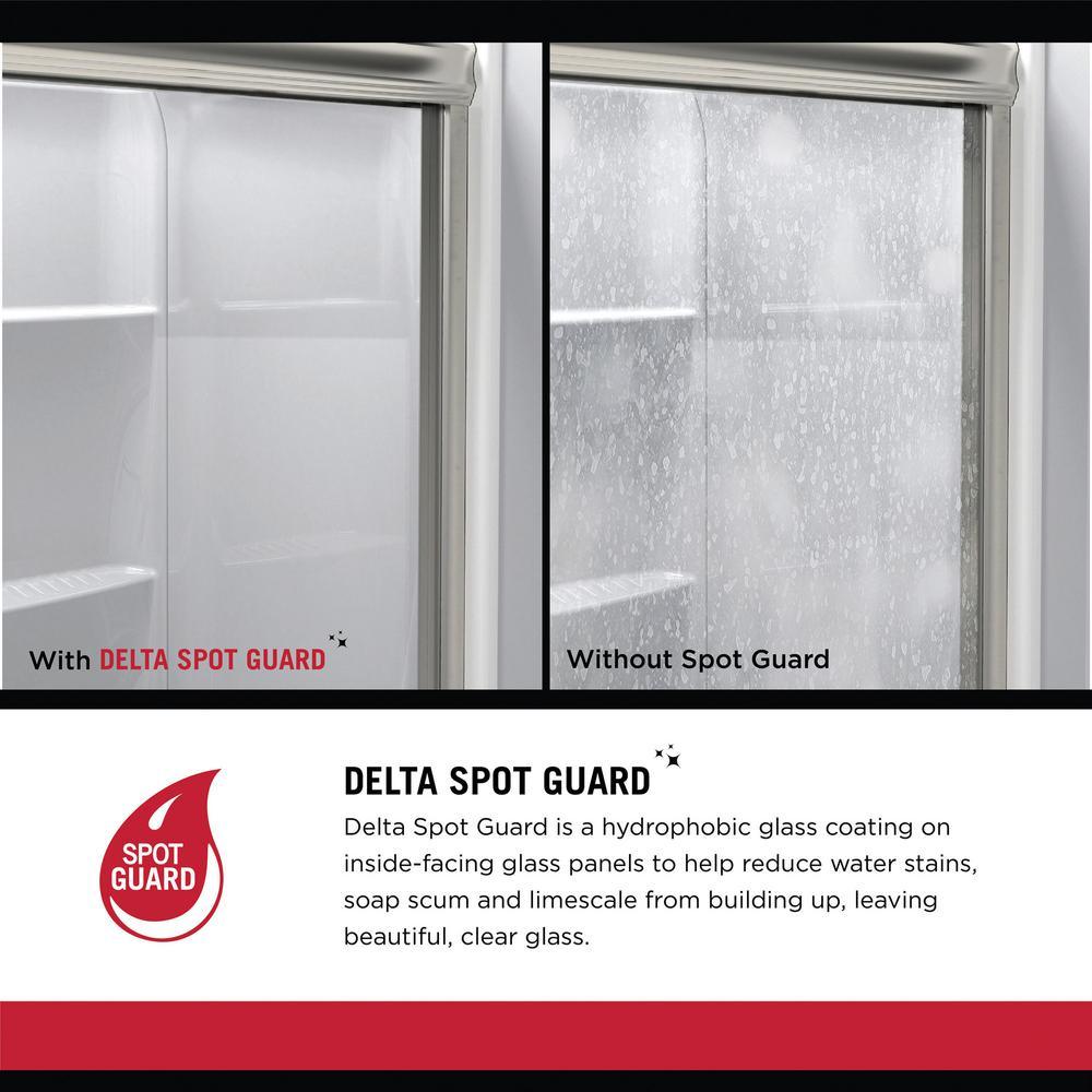 Simplicity 60 x 58-3/4 in. Frameless Contemporary Sliding Bathtub Door in Nickel with Clear Glass - Super Arbor