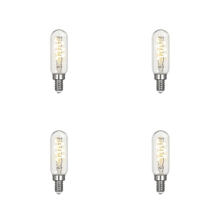 Feit Electric 25-Watt Equivalent T6 Candelabra Dimmable LED Clear Glass Vintage Light Bulb with Spiral Filament Bright White (4-Pack)