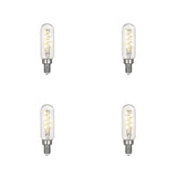 Feit Electric 25-Watt Equivalent T6 Candelabra Dimmable LED Clear Glass Vintage Light Bulb with Spiral Filament Bright White (4-Pack)