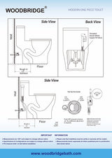 WOODBRIDGE Modern 1-Piece 1.0/1.6 GPF Dual Flush Elongated Toilet in Black