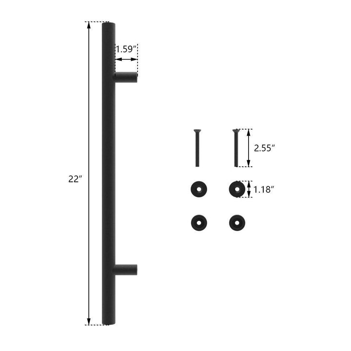 22 in. Steel Black Powered Ladder Sliding Barn Door Handle - Super Arbor