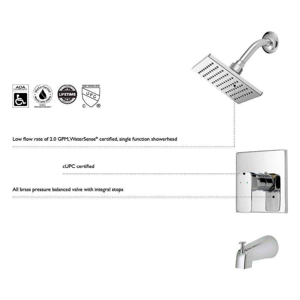 Karsen Single-Handle 1-Spray Tub and Shower Faucet in Satin Nickel (Valve Included) - Super Arbor