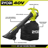 RYOBI 40-Volt Lithium-Ion Cordless Leaf Vacuum/Mulcher with 4.0 Ah Battery and Charger Included