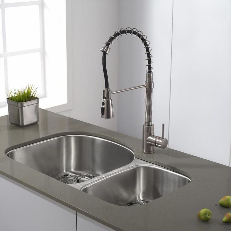 Kraus Premier Kitchen Faucet Stainless Steel 1-Handle Deck-Mount Pre-rinse Handle Kitchen Faucet