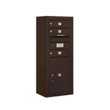 3800 Horizontal Series 3-Compartment with 1-Parcel Locker Surface Mount Mailbox - Super Arbor