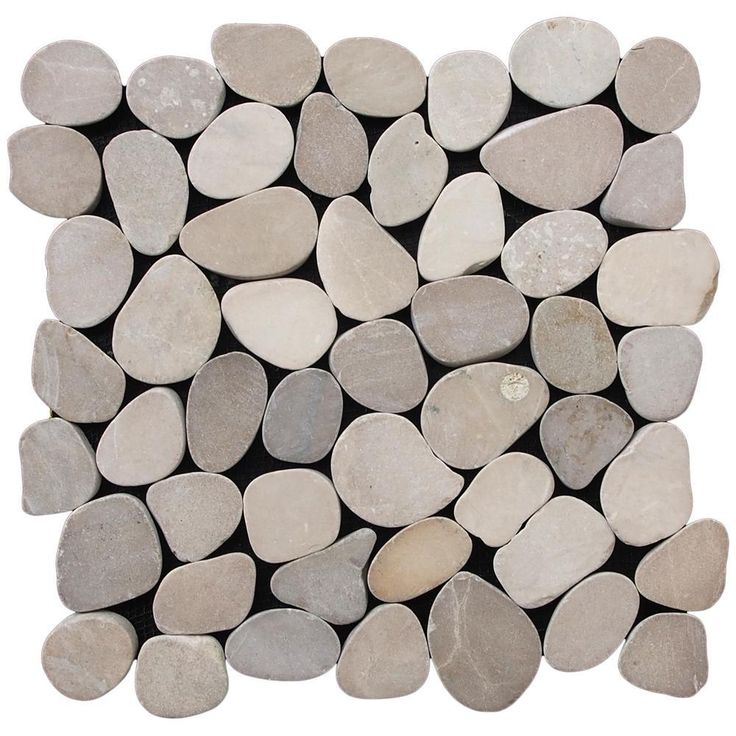 Cruz Bay Sliced Pebble Tile River Grey 11-1/2 in. x 11-1/2 in. x 9.5 mm Mesh-Mounted Mosaic Tile (10.12 sq. ft. / case)