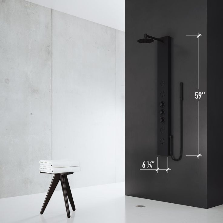Elling-Ton 59 in. 4-Jet High Pressure Shower System with Fixed Rainhead and Handheld Dual Shower in Matte Black