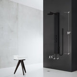 Elling-Ton 59 in. 4-Jet High Pressure Shower System with Fixed Rainhead and Handheld Dual Shower in Matte Black
