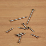 #9 x 1 in. and #9 x 2-1/4 in. Phillips Flat-Head Satin Nickel Door Hinge Wood Screw Kit (21-Pack)
