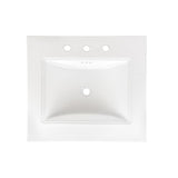 Aravo 24.5 in. W x 22 in. D Vitreous China Vanity Top in White with Integrated Basin - Super Arbor