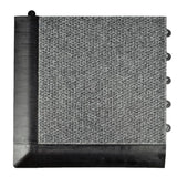 Greatmats Click Tile Black 2-3/8 in. x 12.14 in. x 5/8 in. Female Border Ramp with Loops (Case of 4)