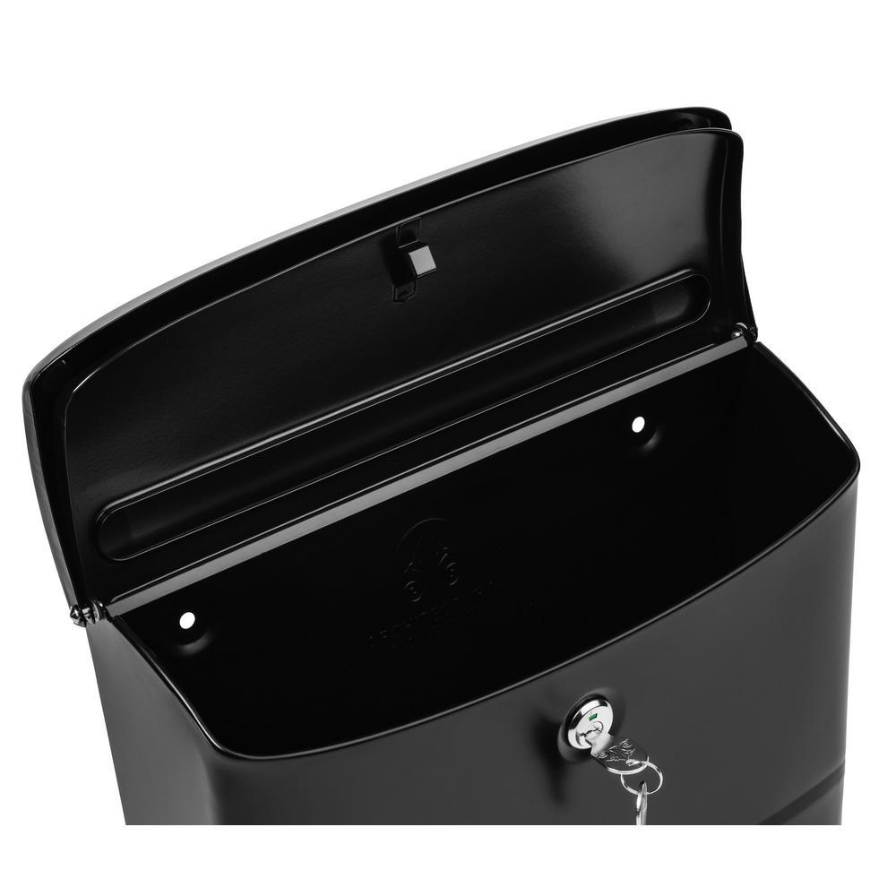 Princeton Locking Wall Mount Mailbox Black - Super Arbor