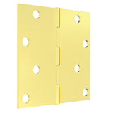 4 in. Brass Residential Door Hinge with Square Corner Removable Pin Full Mortise (9-Pack) - Super Arbor