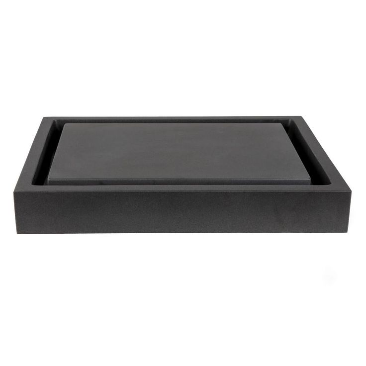 Eden Bath Rectangular Infinity Pool Sink in Lava Stone