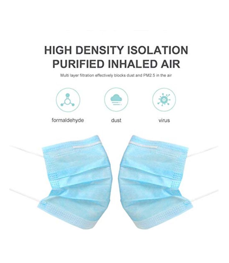 Health Procedural Face Masks With Earloops (50-Packs)