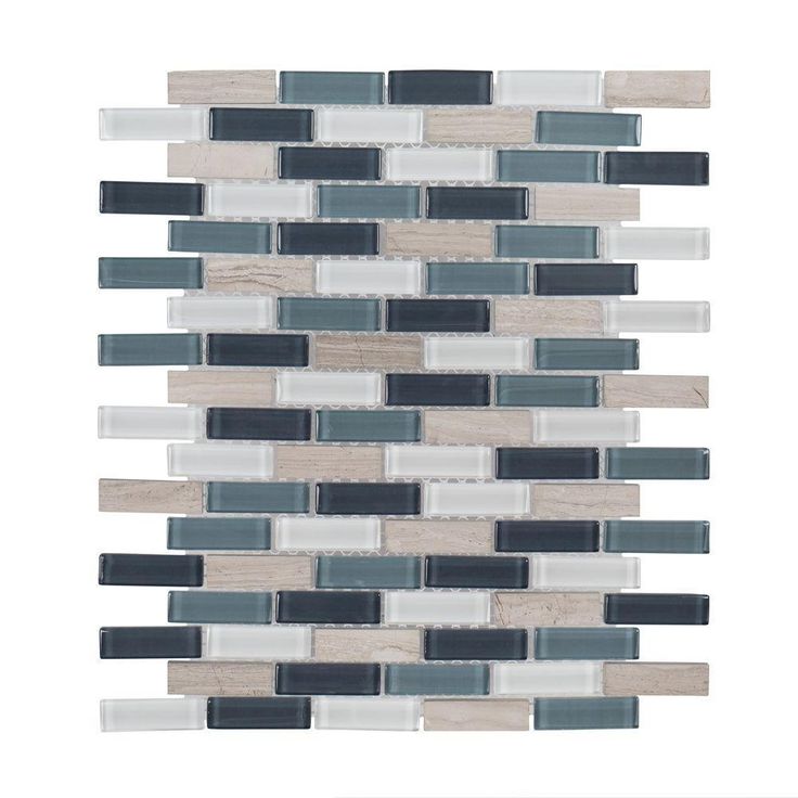 Jeffrey Court Dolphin Tail Blue 9.75 in. x 12 in. x 6 mm Interlocking Glass Mosaic Tile
