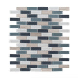Jeffrey Court Dolphin Tail Blue 9.75 in. x 12 in. x 6 mm Interlocking Glass Mosaic Tile