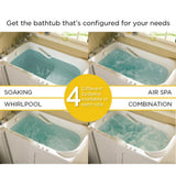 Acrylic Luxury 60 in. Right Hand Walk-In Whirlpool and Air Bathtub in White - Super Arbor
