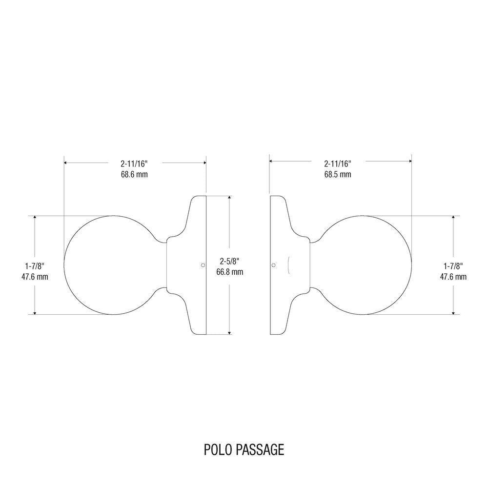 Polo Satin Nickel Passage Hall/Closet Door Knob - Super Arbor