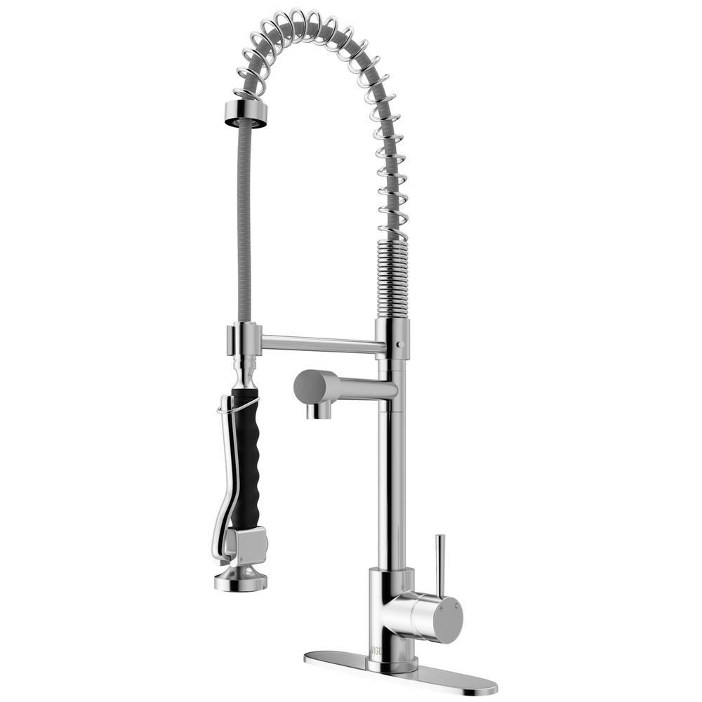 Zurich Single-Handle Pull-Down Sprayer Kitchen Faucet with Deck Plate in Matte Black - Super Arbor