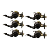 Stratford Satin Nickel Privacy Bed/Bath Door Lever with Universal 6-Way Latch (6-Pack) - Super Arbor