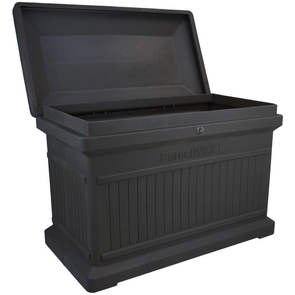 Graphite Premium Horizontal Architectrual ParcelWirx Delivery Drop Box Hinged Lid with Swinging Latch for Locking - Super Arbor