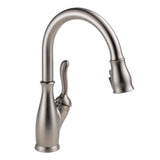 Leland Single-Handle Pull-Down Sprayer Kitchen Faucet with ShieldSpray in Stainless - Super Arbor