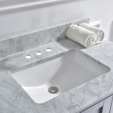 Basildon 61 in. W x 22 in. D Double Basin Carrara Marble Vanity Top in Carrara White with White Vitreous China Basins - Super Arbor