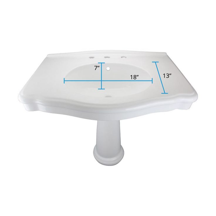 Darbyshire 33-1/2 in. Pedestal Combo Bathroom Sink in White with Overflow