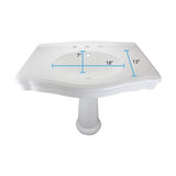 Darbyshire 33-1/2 in. Pedestal Combo Bathroom Sink in White with Overflow