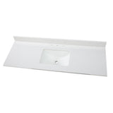31 in. W x 19 in. D Marble Vanity Top in Carrara with White Trough Sink - Super Arbor
