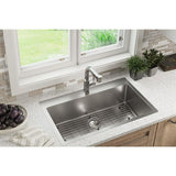 Crosstown Drop-in/Undermount Stainless Steel 33 in. 1-Hole Single Bowl Kitchen Sink with Bottom Grid