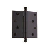 4 in. Ball Tip Residential Hinge with Square Corners in Antique Brass - Super Arbor