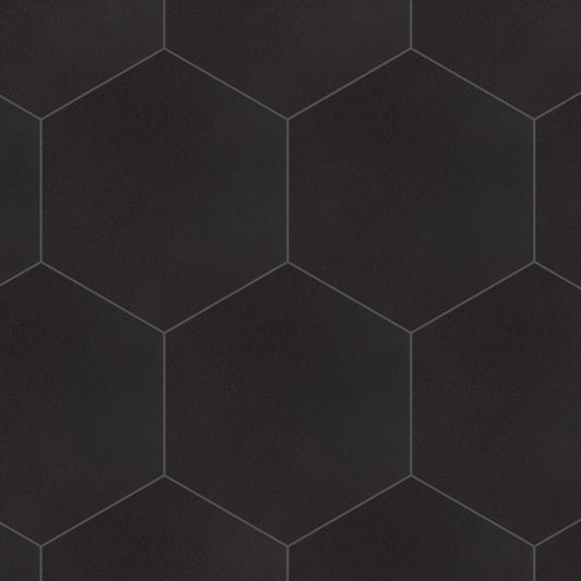 Merola Tile Textile Hex Black 8-5/8 in. x 9-7/8 in. Porcelain Floor and Wall Tile (11.56 sq. ft. / case)